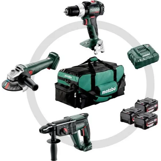 Metabo Combo Set 3.1 18 V (SB 18 LT BL + W 18 L 9-125 Quick + KH 18 LTX 24)