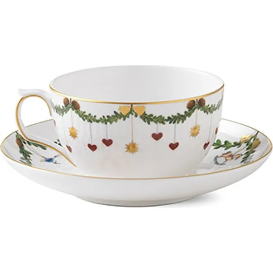 Royal Copenhagen Star Fluted Christmas Teetasse 0,32 l mit Untertasse