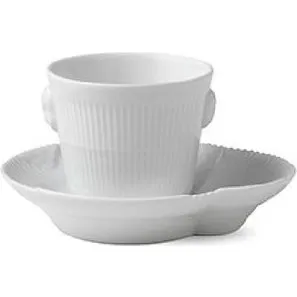 Royal Copenhagen Elements Weiß Espressotasse 10 cl mit Untertasse