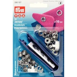 Prym Nähfrei-Druckknöpfe Jersey 10 mm silber, 9 Stück