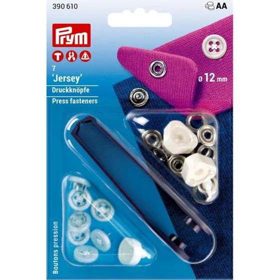 Nhfrei-Druckknopf Jersey, 12 mm, wei, Annhoptik