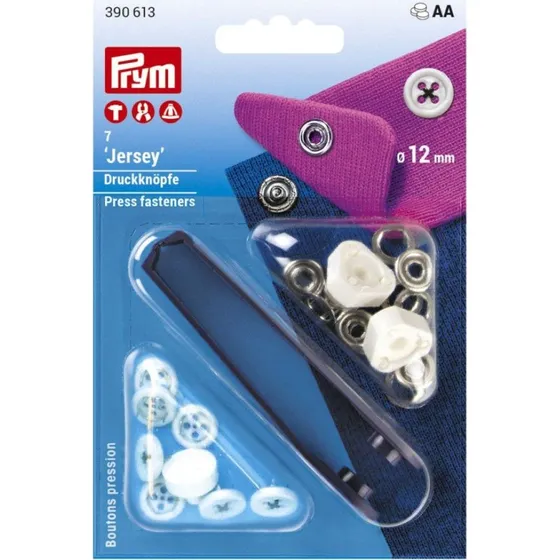 Prym Nähfrei-Druckknopf Jersey Annähoptik schwarz 12 mm, 7 Stück