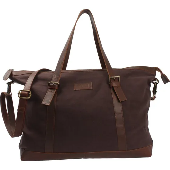 LE2013 Weekender Reisetasche mokka Leder Canvas