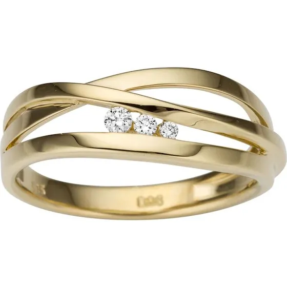 Firetti Goldring 585 mit Brillanten, massiv, elegant