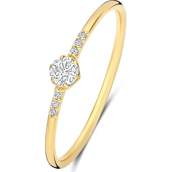 De la Paix Belinda 14 Karat Gelbgold Ring mit 0,10 Karat Diamant
