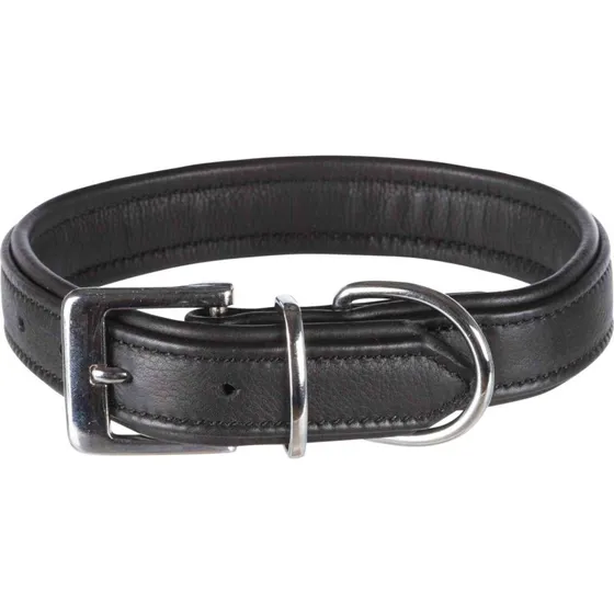TRIXIE Active Comfort Halsband Leder schwarz 47–54 cm