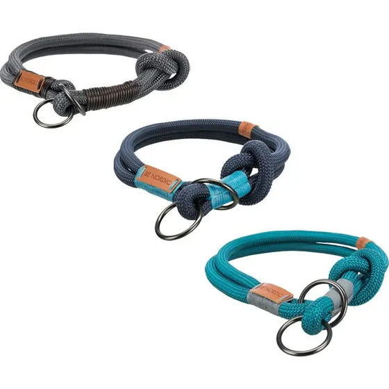 Trixie BE NORDIC Zug-Stopp-Halsband dunkelgrau/braun (M:45cm/8mm)
