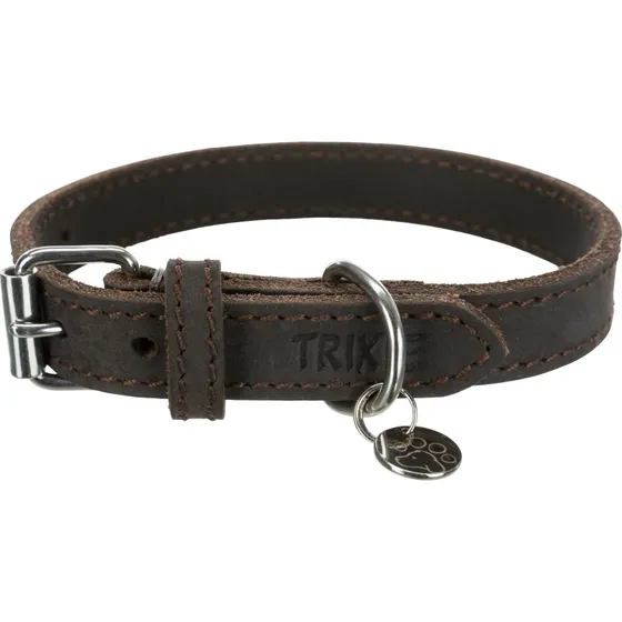 Trixie Rustic Fettleder-Halsband 4248 cm dunkelbraun