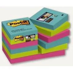Post-it Super Sticky Notes 47,6 x 47,6 mm, Farbmix Cosmic 12er-Pack