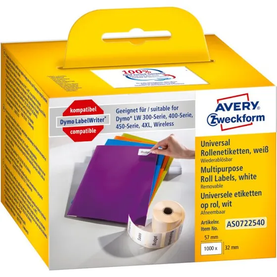 AVERY Zweckform Rollenetiketten 57x32 mm weiß