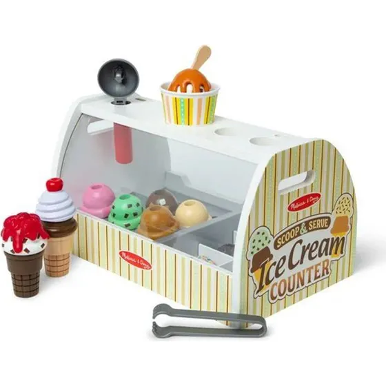 Melissa & Doug Eisdiele aus Holz – 28-teiliges Spielset