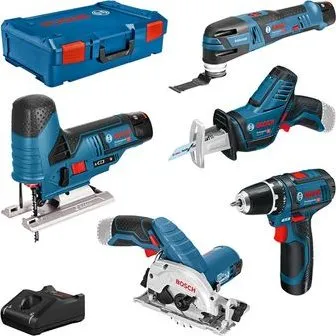 Bosch 5er Werkzeug-Set 12V: GSR+GST+GOP+GKS+GSA + 3x GBA 3,0Ah + GAL