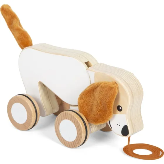 SMALL FOOT Nachziehtier Hund mit Knisterohren