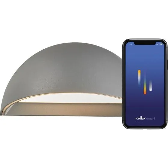 Nordlux Arcus Smart LED Wandleuchte Grau 9,5W IP54