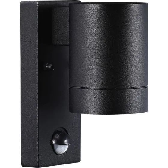 Nordlux Tin Maxi Wandleuchte Schwarz mit Sensor IP54