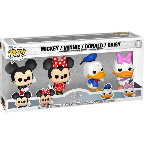 Funko POP! Disney 100th Anniversary 4-Pack (Mickey, Minnie, Donald, Daisy)