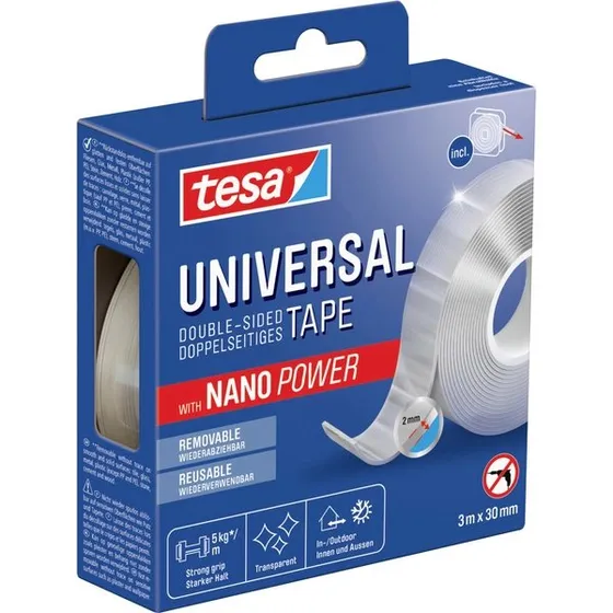 tesa Universal Nano Tape 3m x 30mm transparent