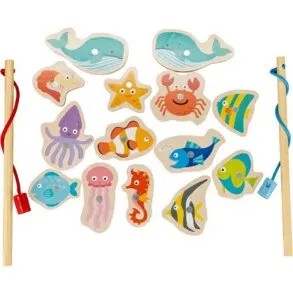 VEDES Großhandel - SpielMaus Holz Angelspiel 12-teilig