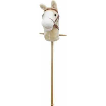 SpielMaus Holz Plüsch-Steckenpferd mit Sound, weiß, 98 cm