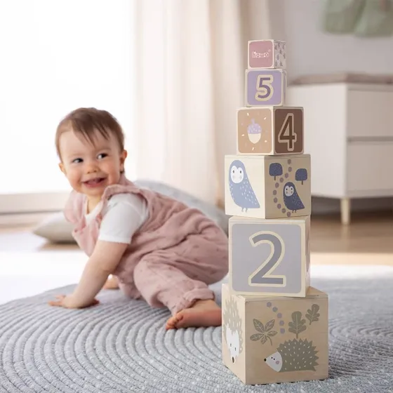 howa Stapelturm little woods aus Holz, 6 Würfel, ab 1 Jahr