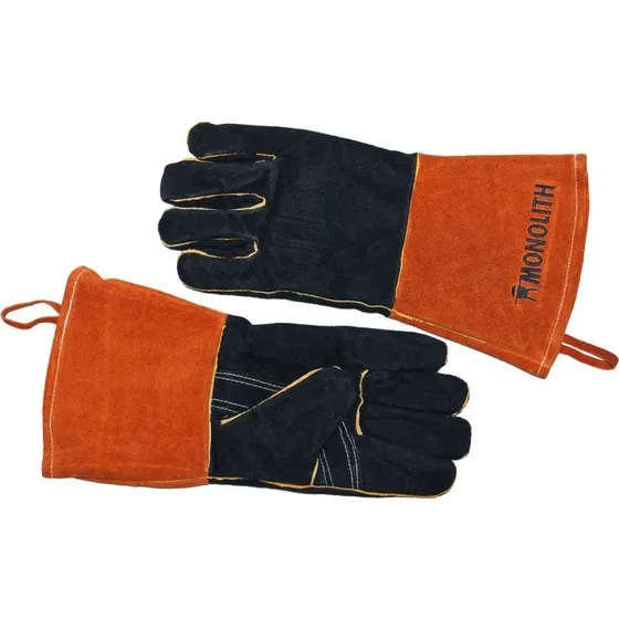 Monolith Grillhandschuhe Leder (Paar, Schwarz)