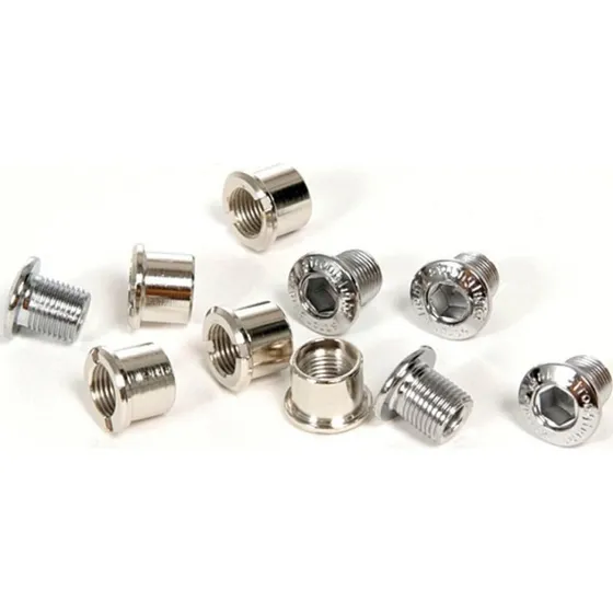 Stronglight Stahl-Kettenblattschraubensatz verchromt (5 Schrauben, 5 Muttern)