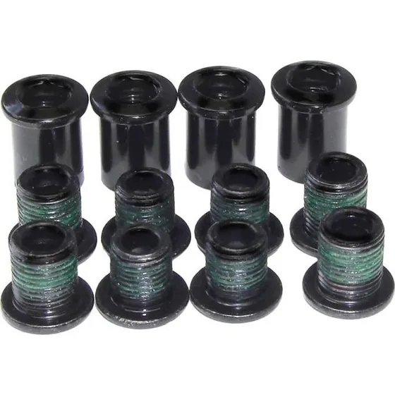 SRAM Kettenblattschrauben M8,5 x 10 mm + 14 mm Hülsen schwarz (4 Stück)