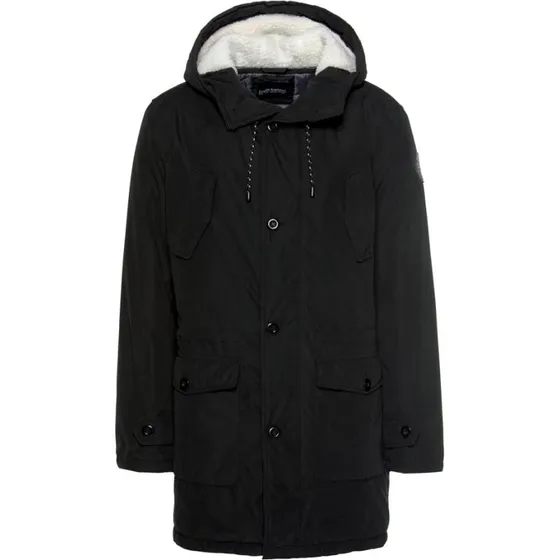 Bruno Banani Parka schwarz mit Teddy-Fleece-Futter