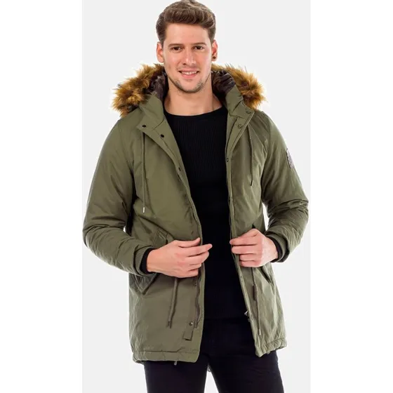 Cipo & Baxx Winterjacke CM150 mit Kapuze und Kordelzug