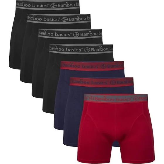 Bamboo basics Boxer Shorts RICO7P 7er Pack Schwarz/Navy/Red