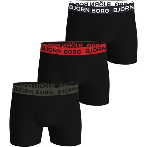 Björn Borg Cotton Boxershorts Schwarz Gr. S (3er Pack)