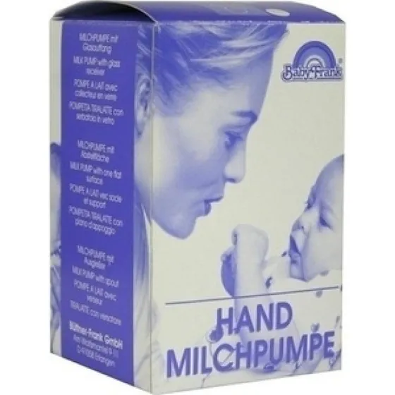 Frank Milchpumpe Hand mit Glasbehälter und Ablassvorrichtung