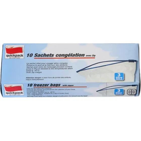 quickpack Gefrierbeutel mit Slider 3 L, 10 Stück