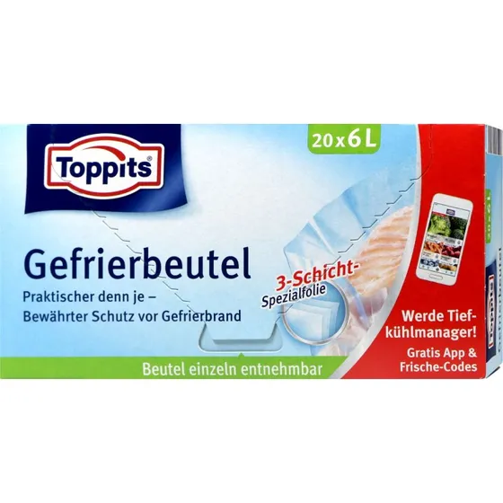 Toppits Gefrierbeutel 6 l, 20 Stück