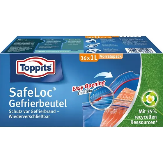 Toppits SafeLoc Gefrierbeutel 36x1L wiederverschliebar