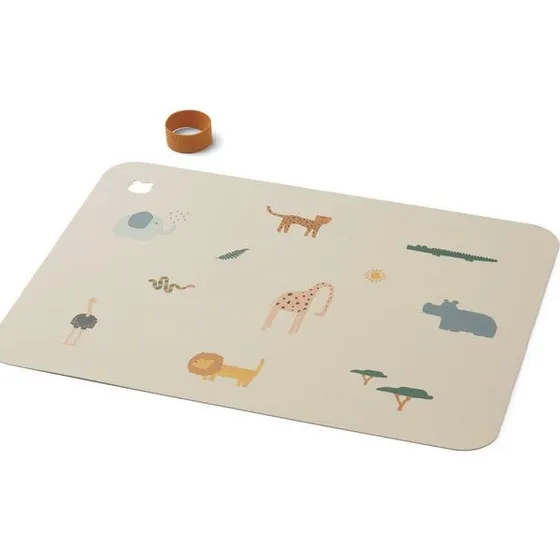 Liewood Jude Silikon-Tischset Safari Sandy Mix
