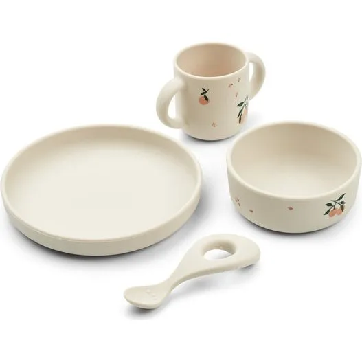 Liewood Vivi Silikon-Geschirr-Set 4er-Pack Peach/Sea
