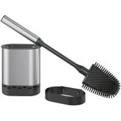 Metaltex Cleany WC-Garnitur Silikon flach schwarz/silber