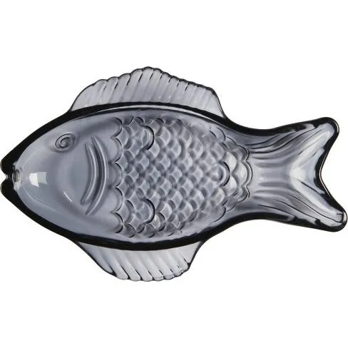 Ib Laursen Fischförmige Glasplatte Dunkelblau 11x18,5 cm