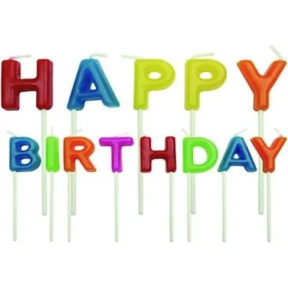 PME Kerzen Happy Birthday 13er-Set 2,5 cm bunt