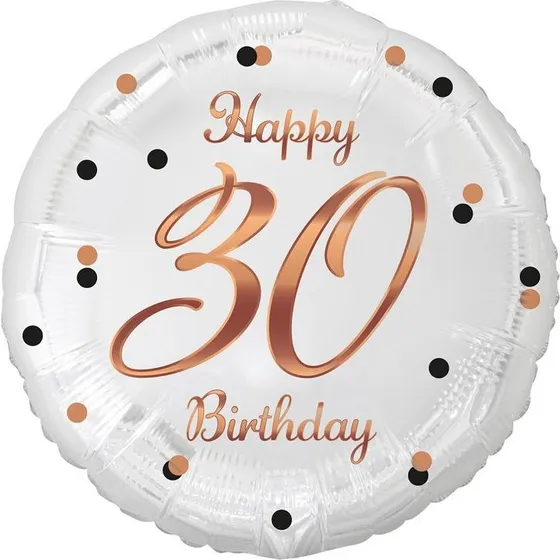 Roségold Zahl 30 Folienballon 18''