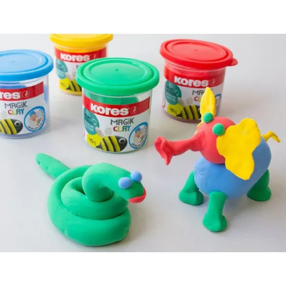 Kores Magic Clay Spielknete 4x40g farbig sortiert