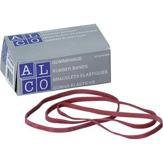 RONDELLA Läufer Gummibänder 80x4 mm, 50 g, rot