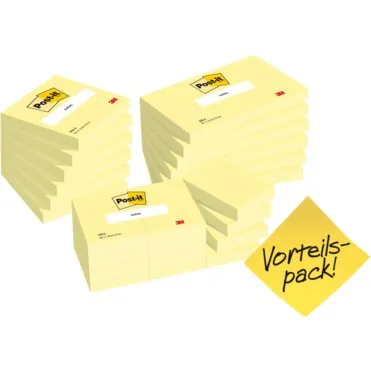 Post-it® Haftnotizen Gelb, 12 Größen sortiert, 24 Blöcke
