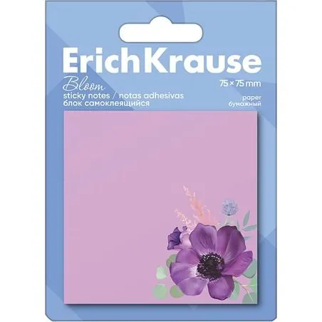 Post-it Haftnotizen 75x75mm Blumenmotiv Pastell Lila 50 Blatt