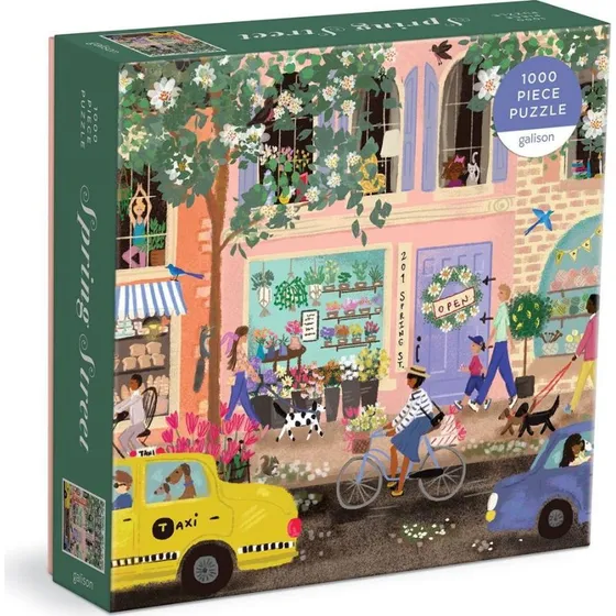Galison Spring Street 1000-Piece Puzzle in Quadratbox