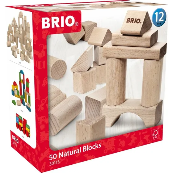 BRIO 30113 Bauklötze Natur 50 Stk.