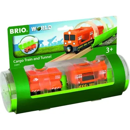 BRIO Frachtzug mit Tunnel, orangen, ab 3 Jahren