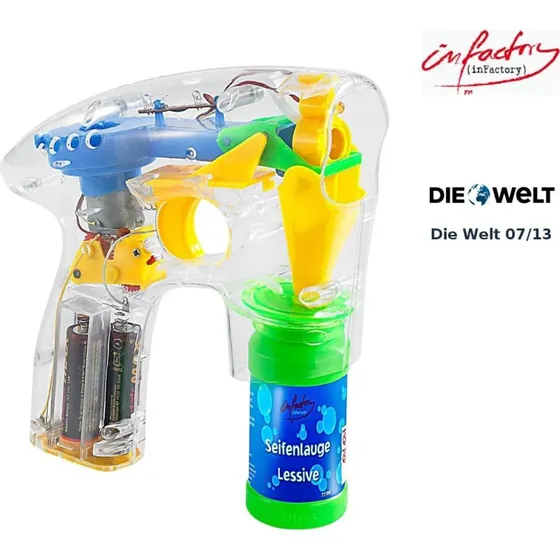 infactory Seifenblasenpistole mit LEDs und 2x Lösung