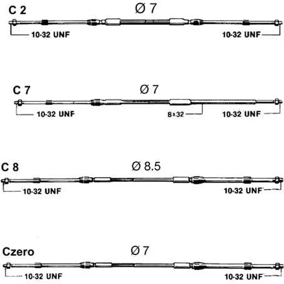 Ultraflex C5 Schaltzug für Mercury, Mariner, Mercruiser
